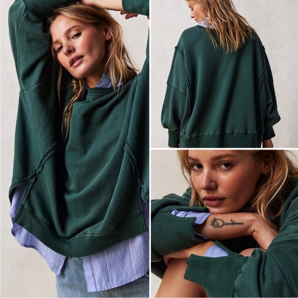 NWT  free people Camden Sweatshirt/Spruced Up   Size: XS